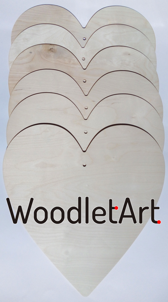 Duże serca drewnaine 40cm